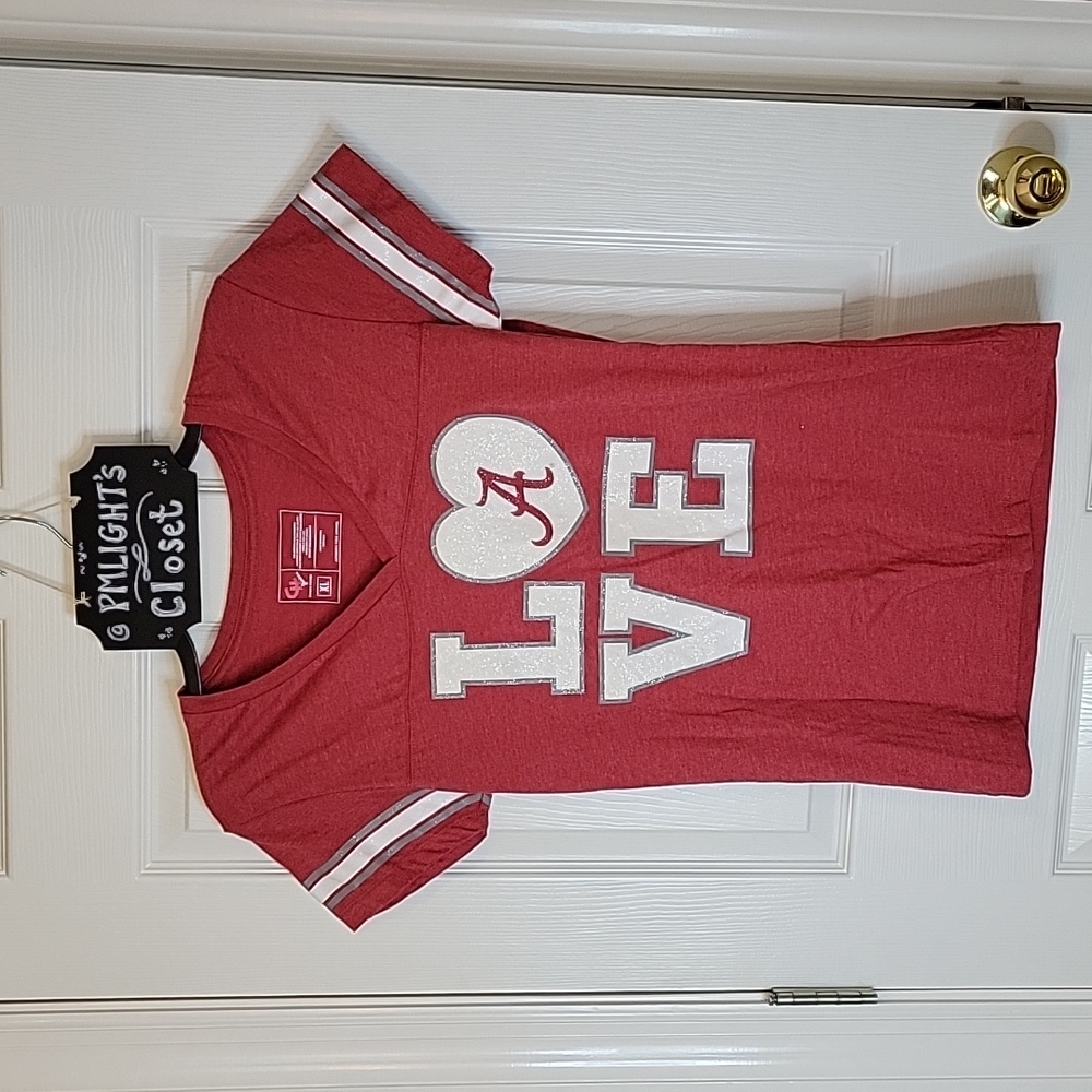 Campus Heritage Junior Graphic T-Shirt XL Alabama Love Short Sleeve Red White
